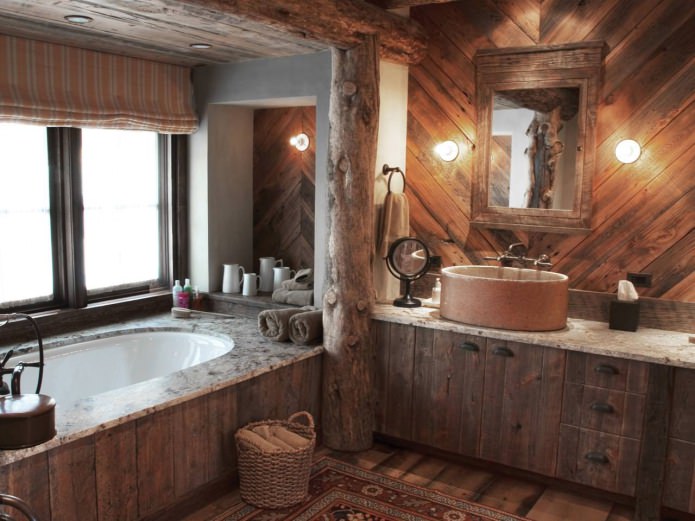 baño rústico