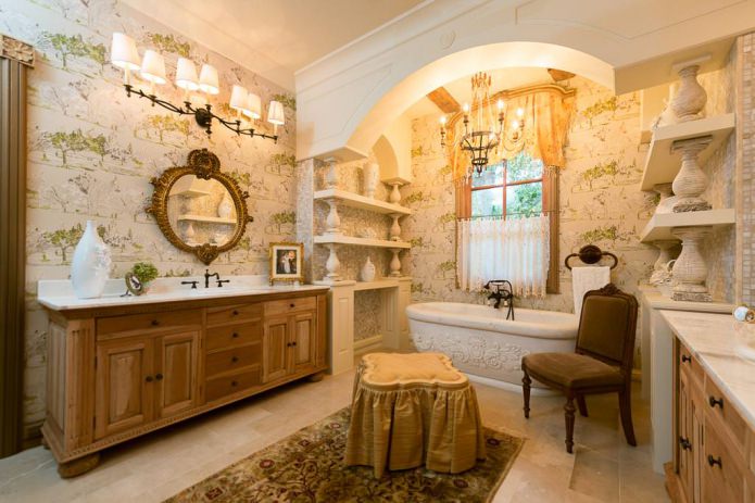 diseño de baño de estilo rural