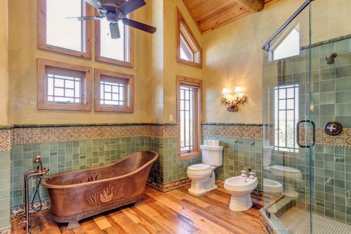 diseño de baño de estilo rural