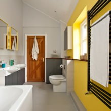 Diseño de baño en el ático: características de acabado, color, estilo, elección de cortinas, 65 fotos-6