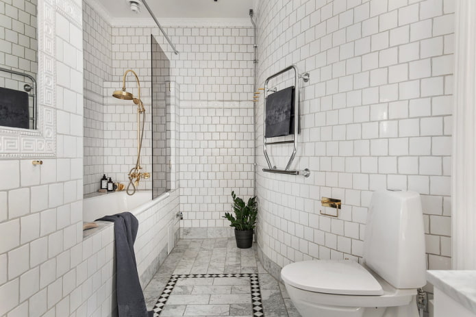 Azulejos blancos con lechada negra