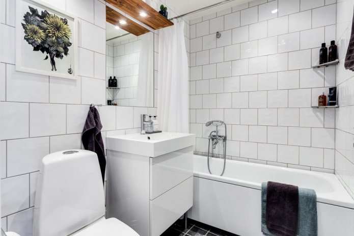 diseño de interiores de baño blanco