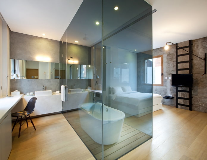 Bañera en el centro de la habitación