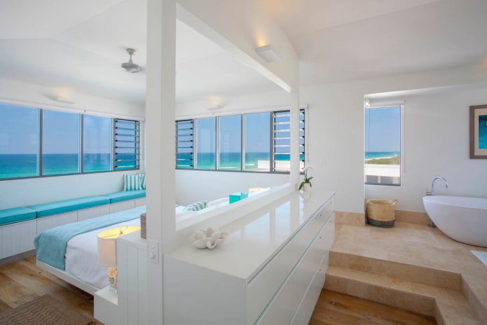 Dormitorio con vistas al mar