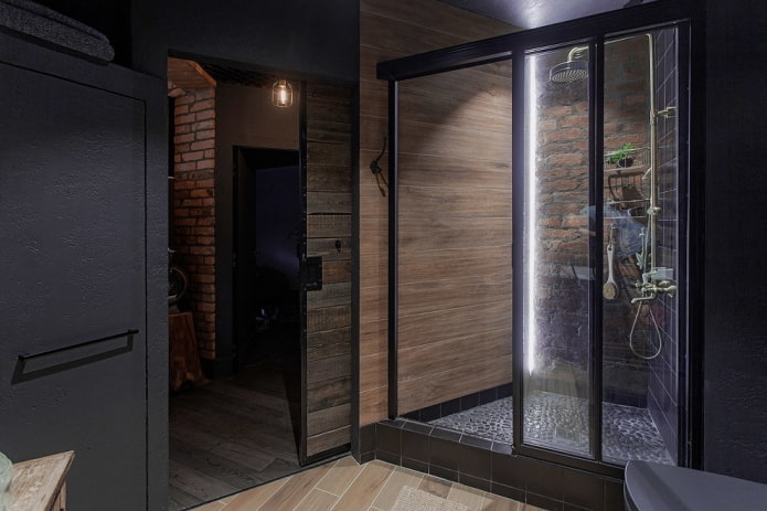 Diseño de ducha estilo loft