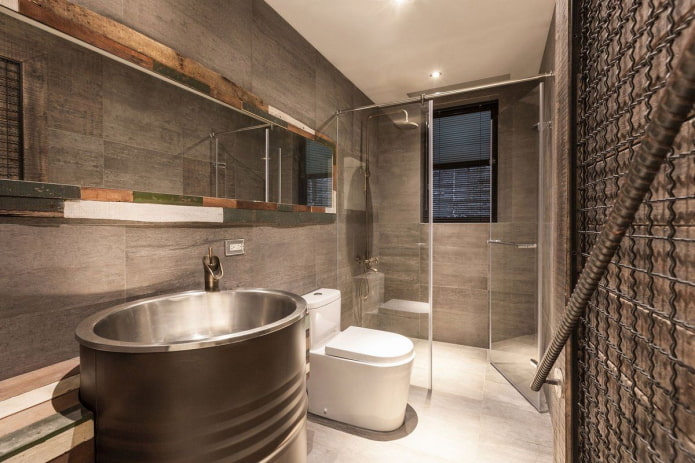diseño de baño en estilo loft