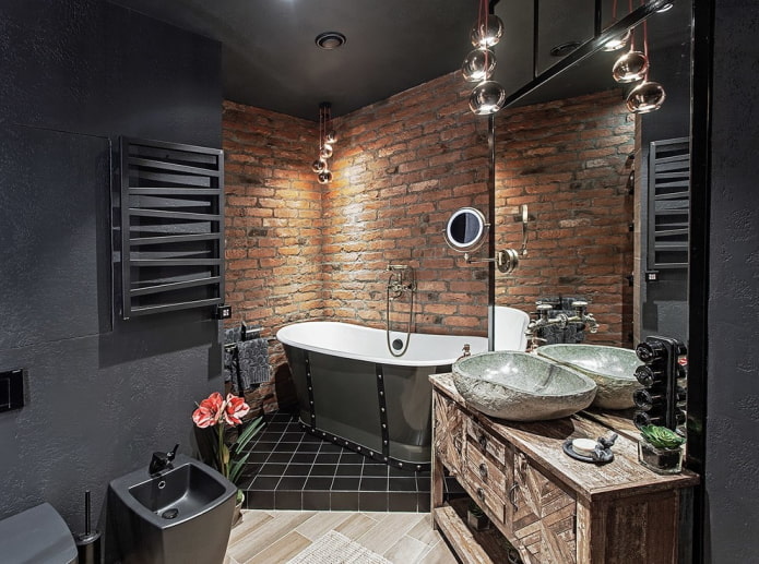 acabado de baño estilo loft