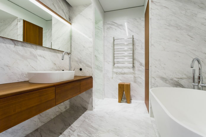 esquema de colores de baños minimalistas