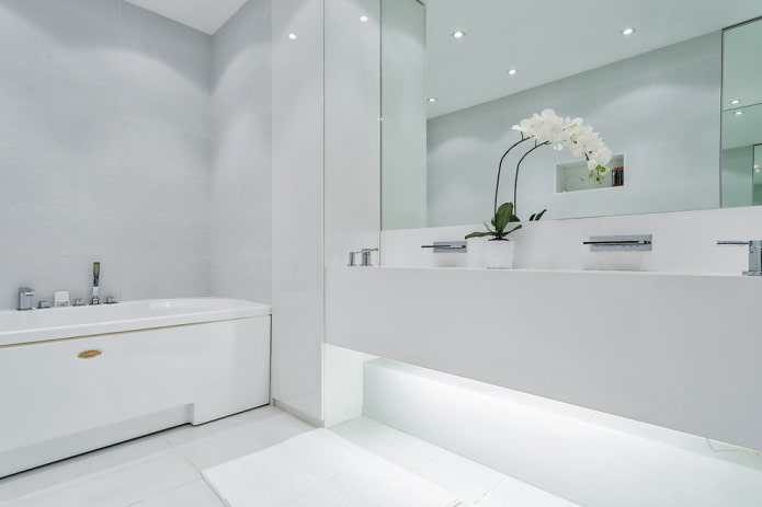 esquema de colores de un baño minimalista