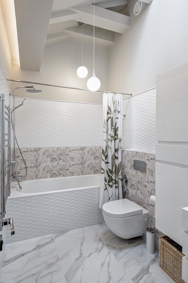 decoración e iluminación en el baño en el estilo del minimalismo