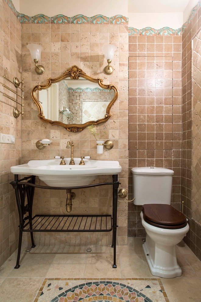 Baño en tonos rosas