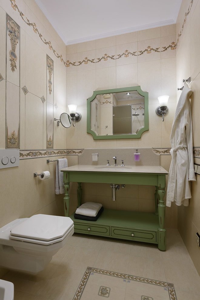 Inodoro con lavabo de estilo provenzal