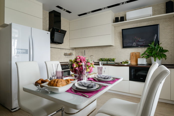 Ubicación del televisor en el interior de la cocina