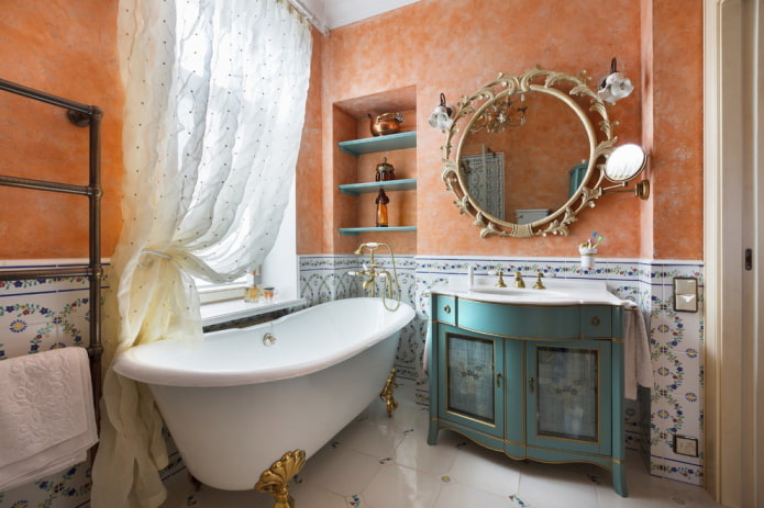 Yeso decorativo en el baño