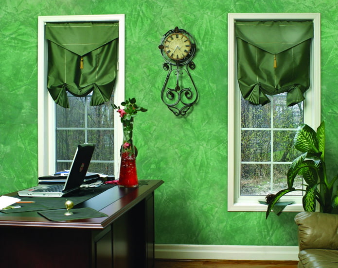 Yeso decorativo veneciano de color verde