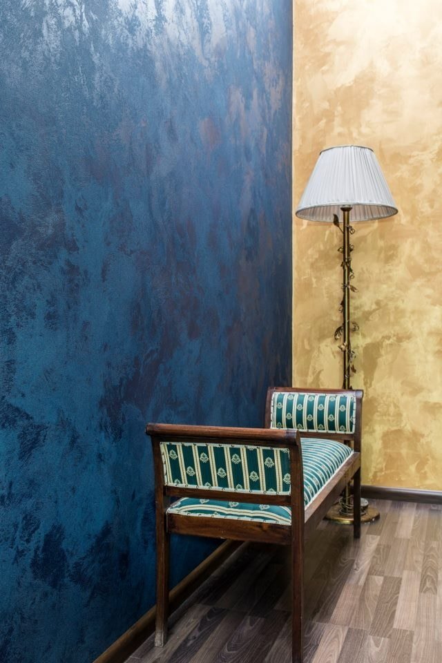 Yeso decorativo veneciano azul