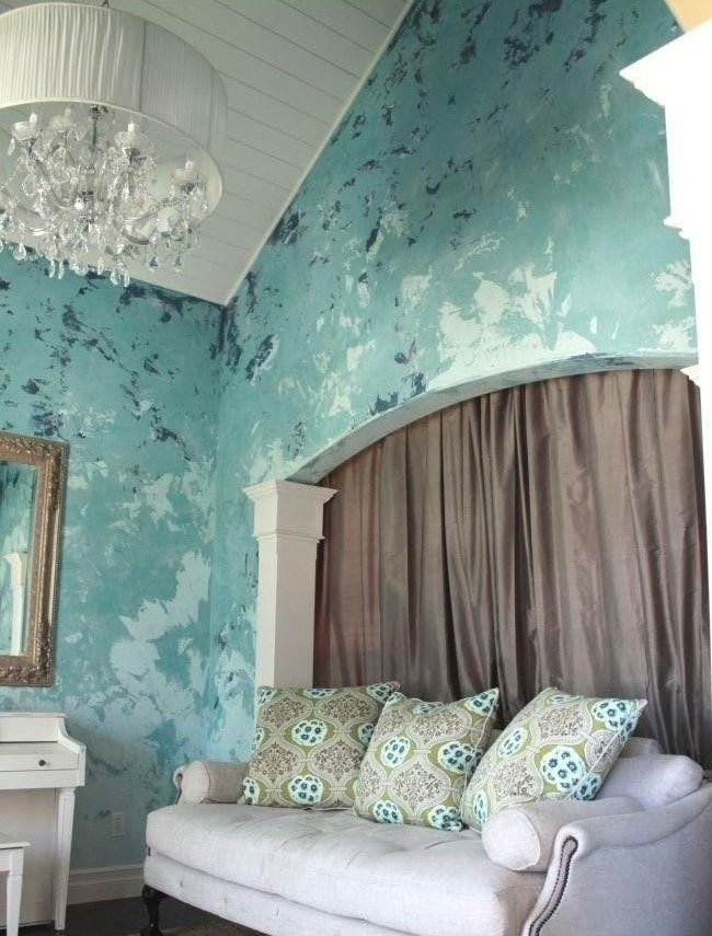 Yeso decorativo veneciano de color turquesa