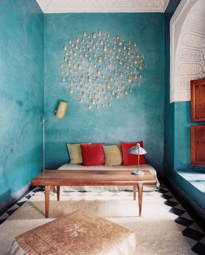 Yeso decorativo veneciano de color turquesa