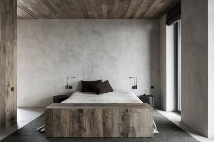 Yeso decorativo veneciano bajo hormigón en interiores