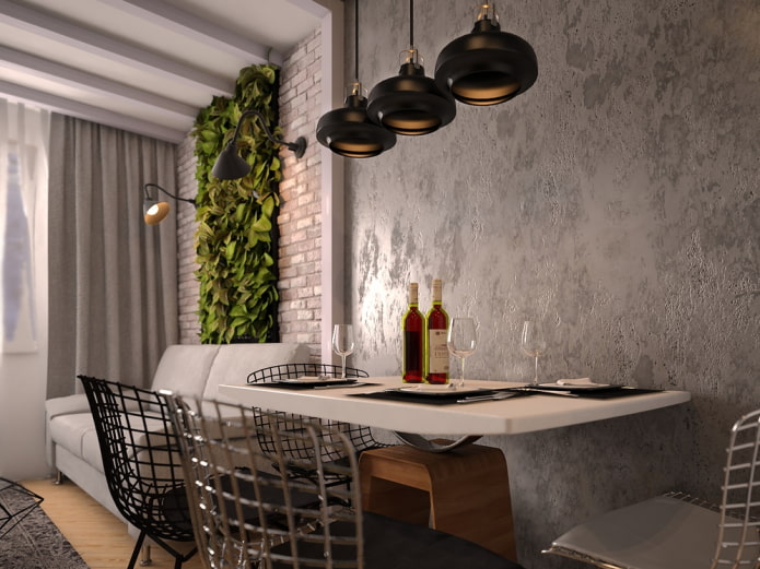 Yeso decorativo veneciano bajo hormigón en interiores
