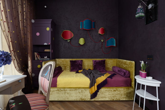 Yeso decorativo veneciano en la habitación infantil