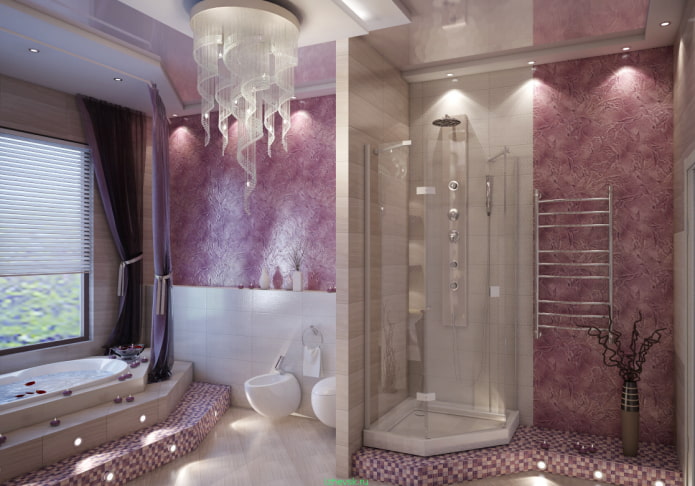 Yeso decorativo veneciano en el baño