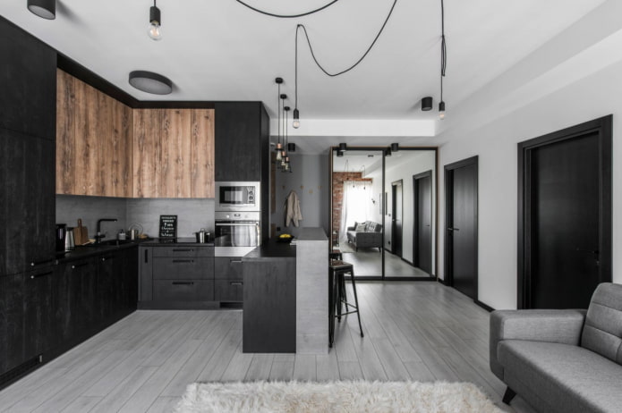 cocina madera oscura y clara