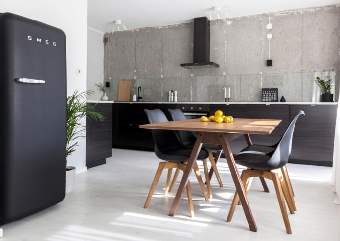 cocina wengué en estilo loft