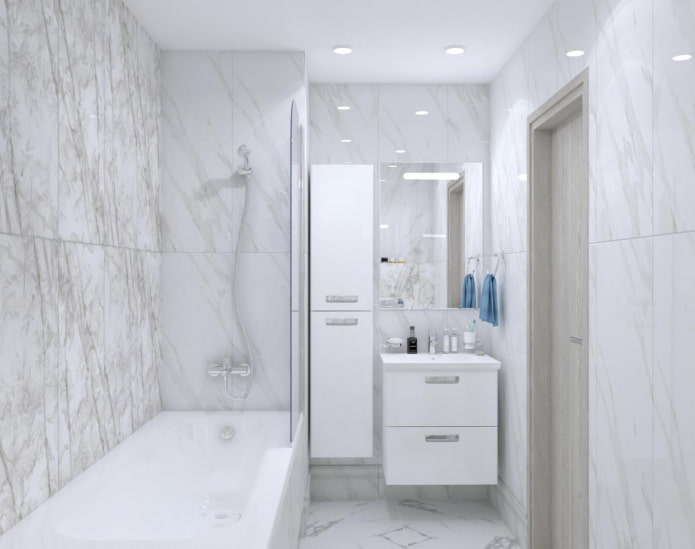 acabado de baño de mármol blanco