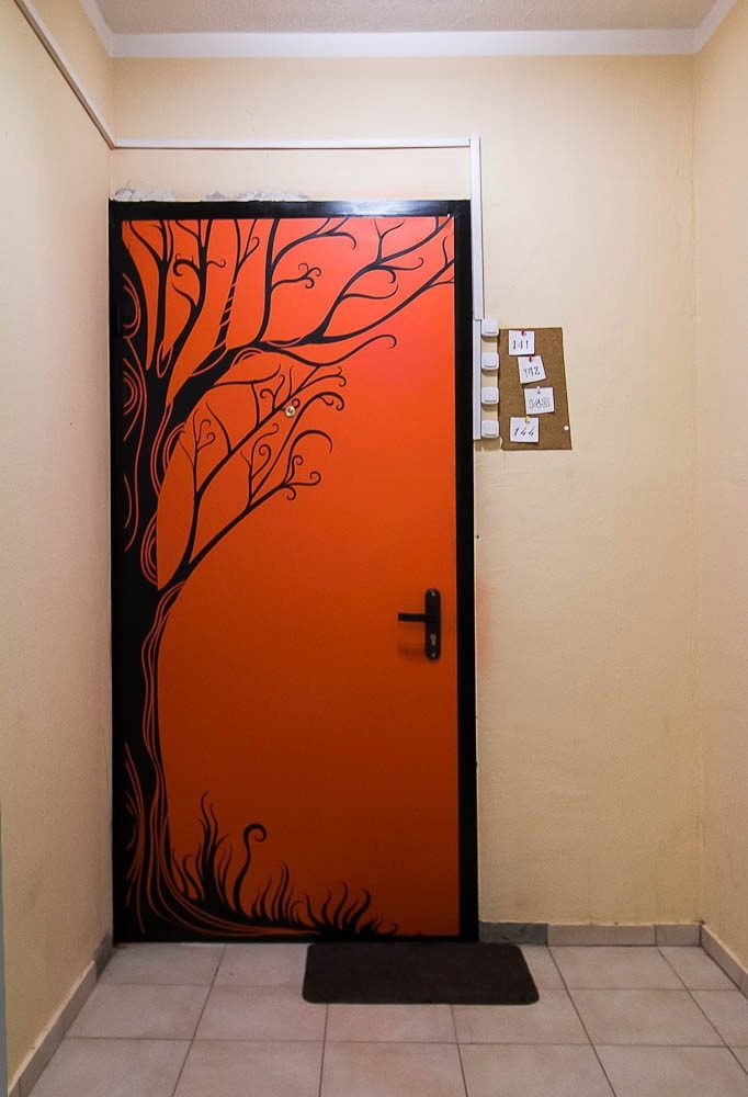 Puerta de entrada con impresión fotográfica