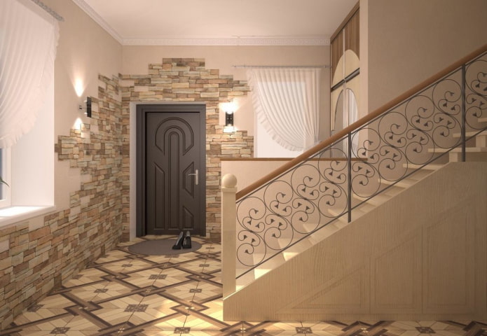 Decoración de puertas con piedra en el interior