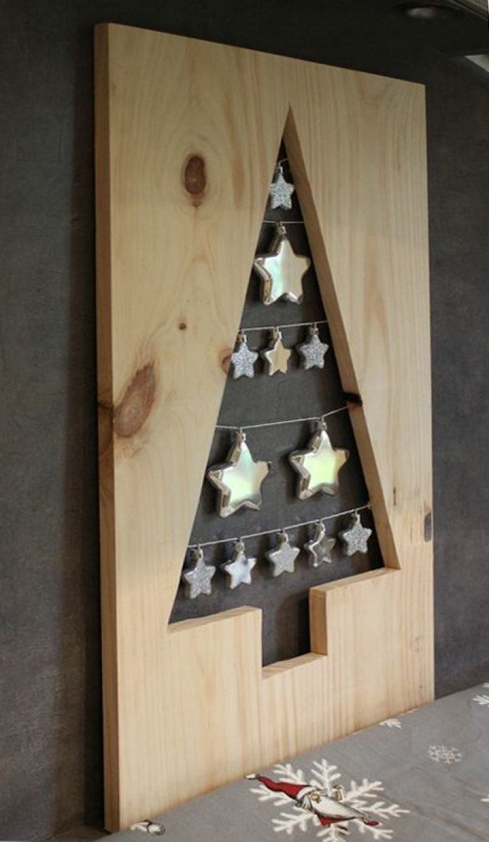 Árbol de Navidad de tablero de madera