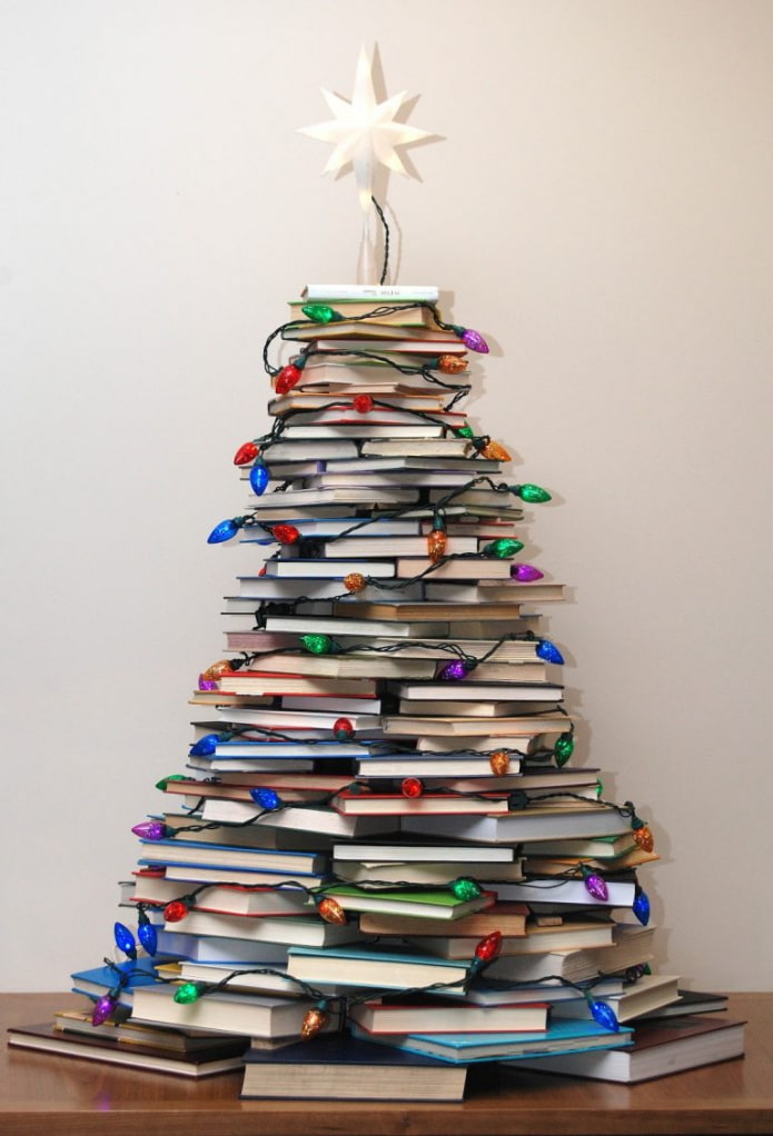 Árbol de Navidad de libros