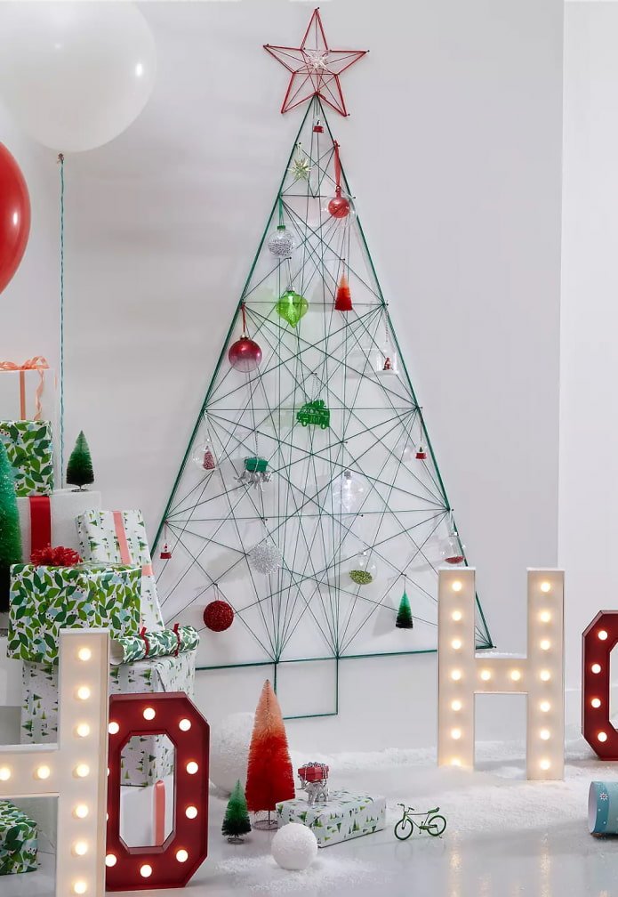 Árbol de Navidad de hilo para pared