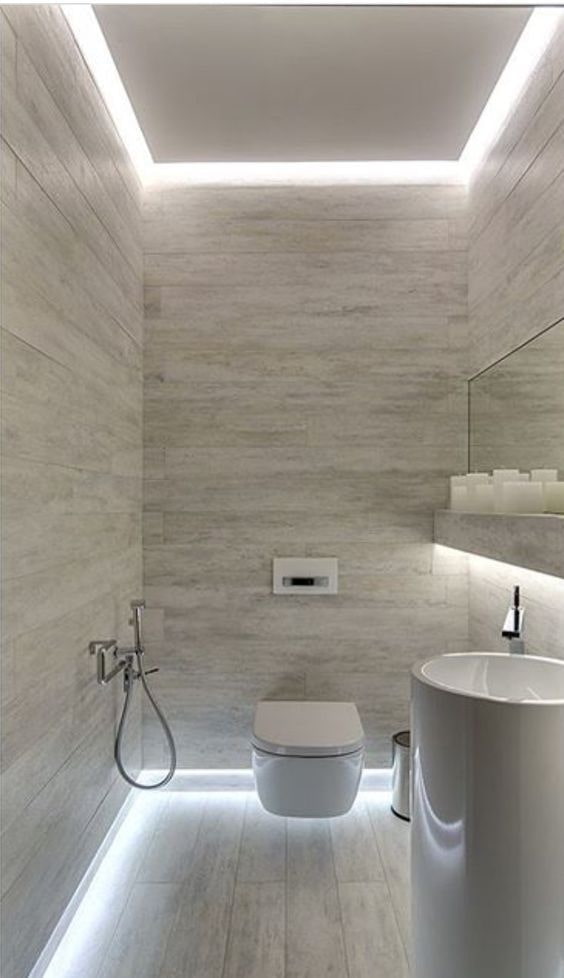 iluminación de suelo en el baño