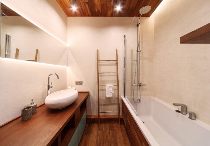Yeso beige en el baño