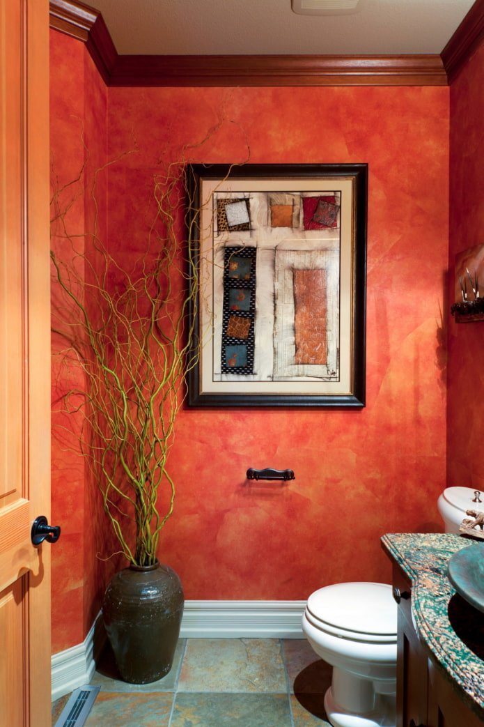 Yeso decorativo en el baño