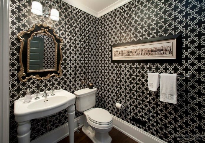 Papel pintado en el baño