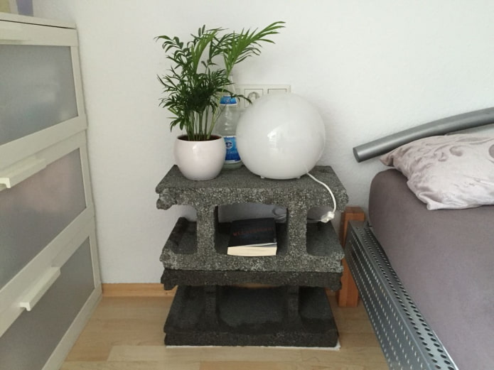 pedestal de bloques de hormigón