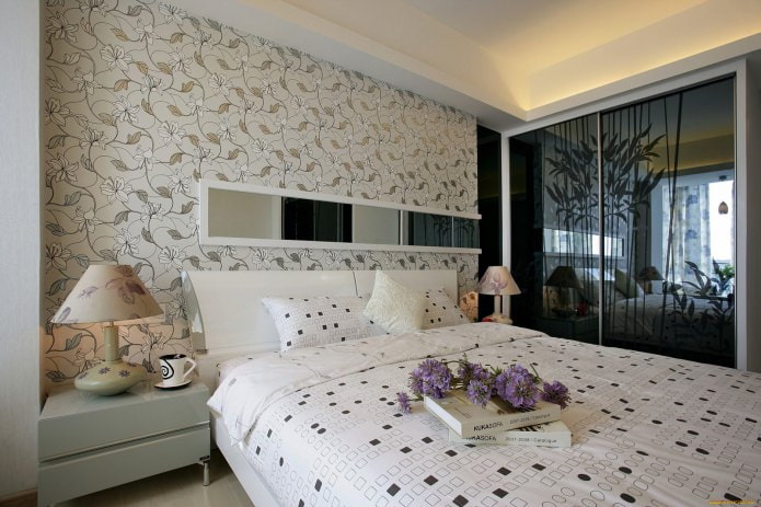 Papel pintado floral para el dormitorio