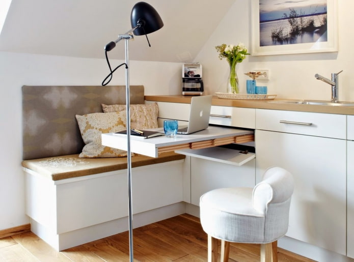 encimera extraíble integrada en el mueble de cocina