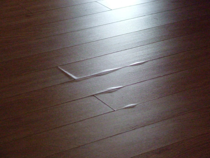 small blowing of the laminate