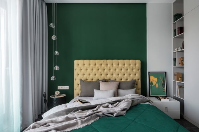 Decoración de dormitorios en tonos verdes