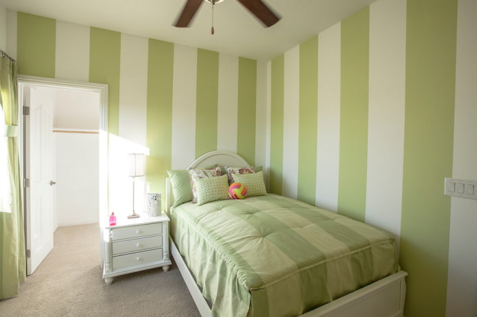 Muebles del dormitorio en tonos verdes