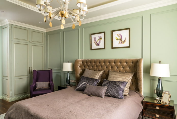 Muebles del dormitorio en tonos verdes