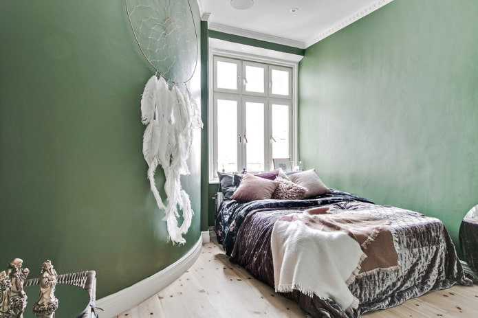 decoración de dormitorios en tonos verdes