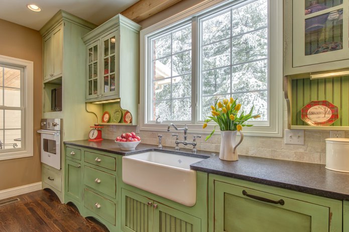 conjunto de cocina lineal