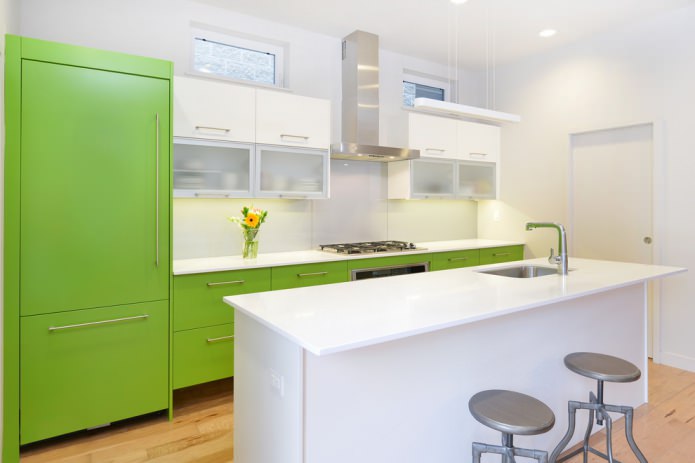 juego de cocina verde claro
