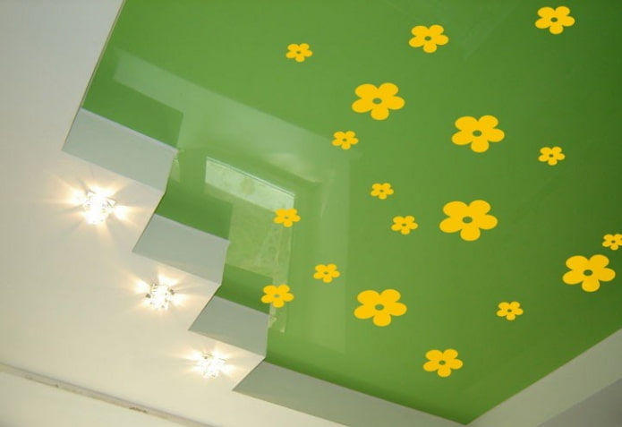 diseño de techo amarillo-verde