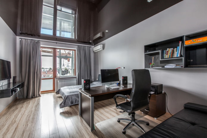 Tejido elástico brillante con efecto espejo en el interior